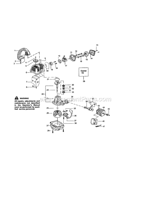Page B Diagram and Parts List for 944794201  Craftsman Leaf Blower / Vacuum