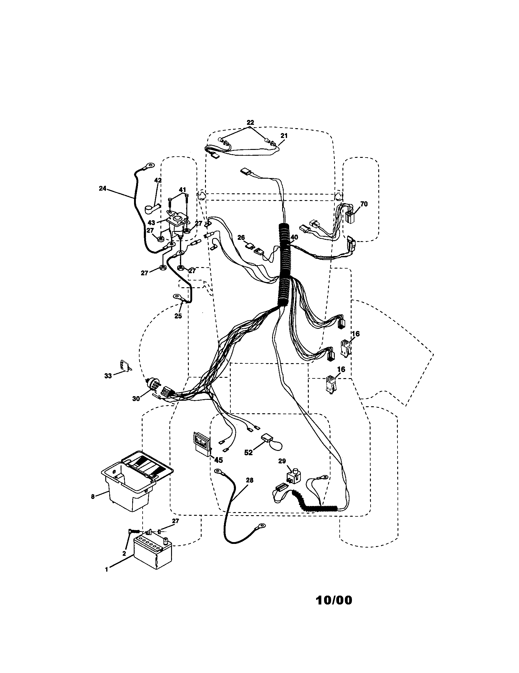 Electrical Diagram and Parts List for 917270730  Craftsman Lawn Tractor