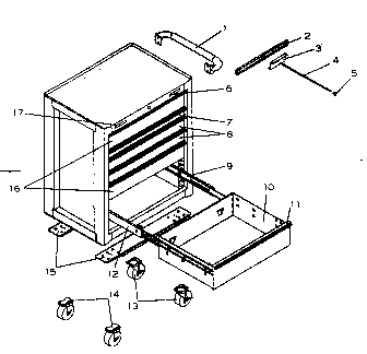 Chest Diagram and Parts List for 706596153  Craftsman Tool Stand & Cart
