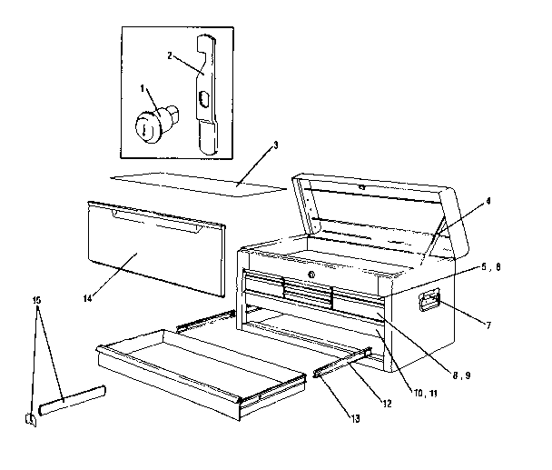 Unit Parts Diagram and Parts List for 706652370  Craftsman Tool Stand & Cart