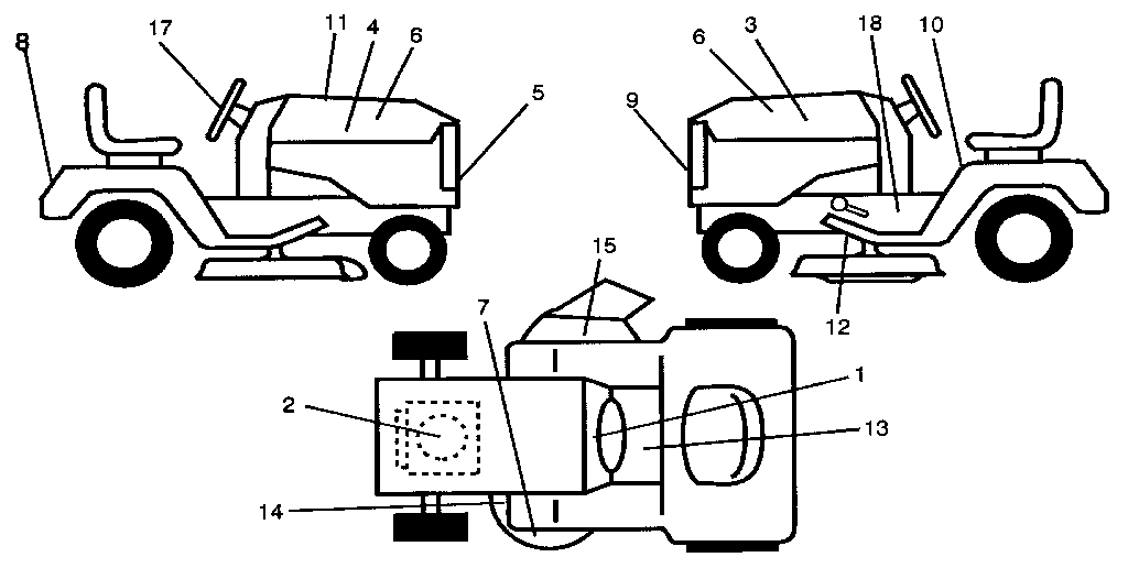 Decals Diagram and Parts List for 917256930  Craftsman Lawn Tractor