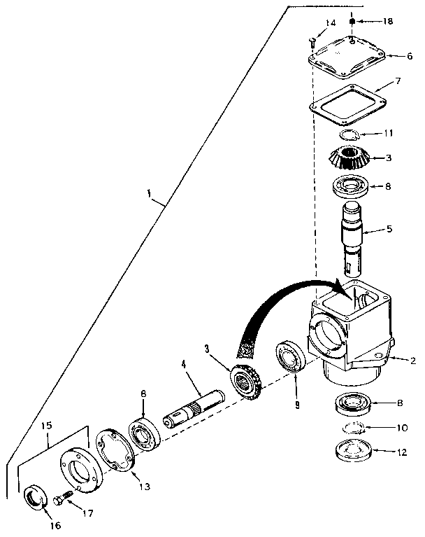 Gear Box Diagram and Parts List for 842240744  Craftsman Snow Blower