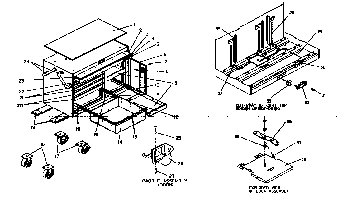 Tool Cart Diagram and Parts List for 706655801  Craftsman Tool Stand & Cart
