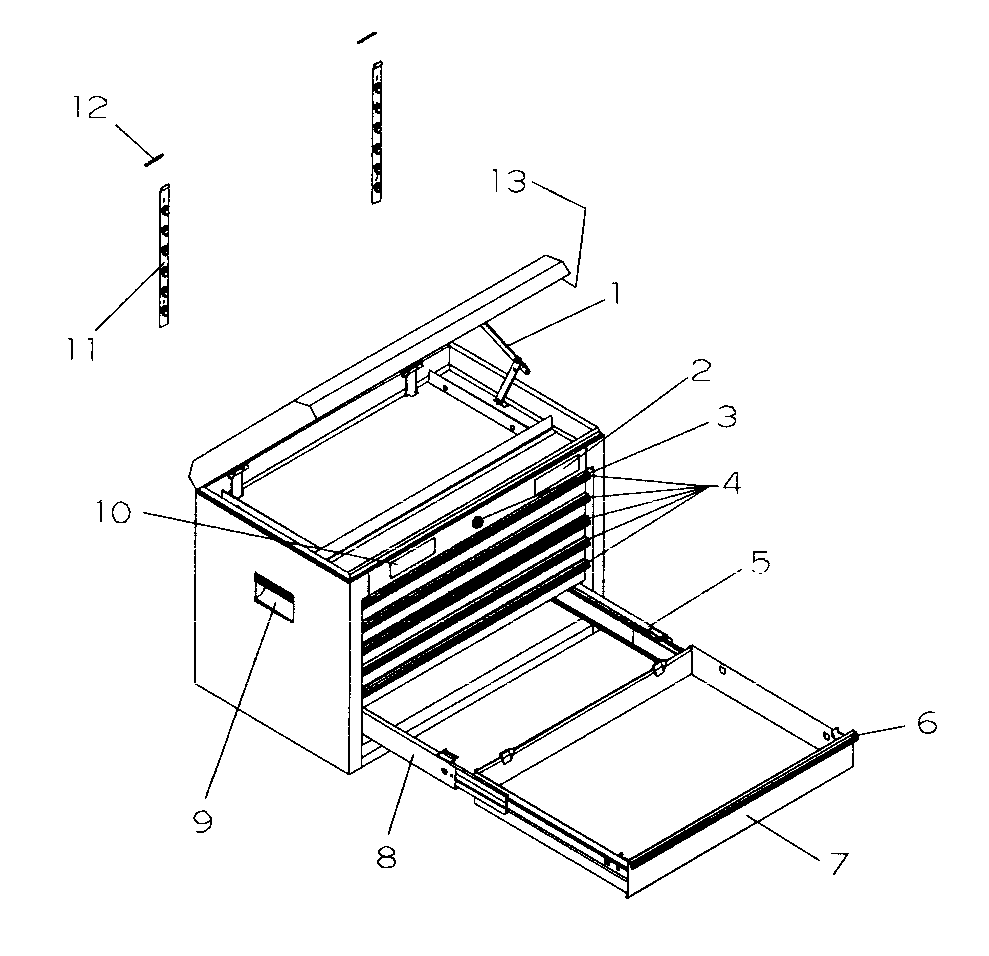Tool Chest Diagram and Parts List for 706825171  Craftsman Tool Stand & Cart