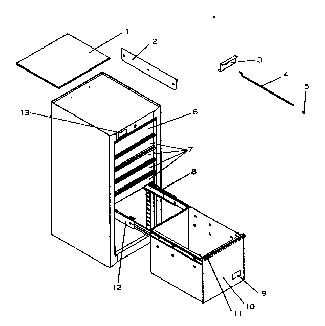 Cabinet Parts Diagram and Parts List for 706954990  Craftsman Tool Stand & Cart