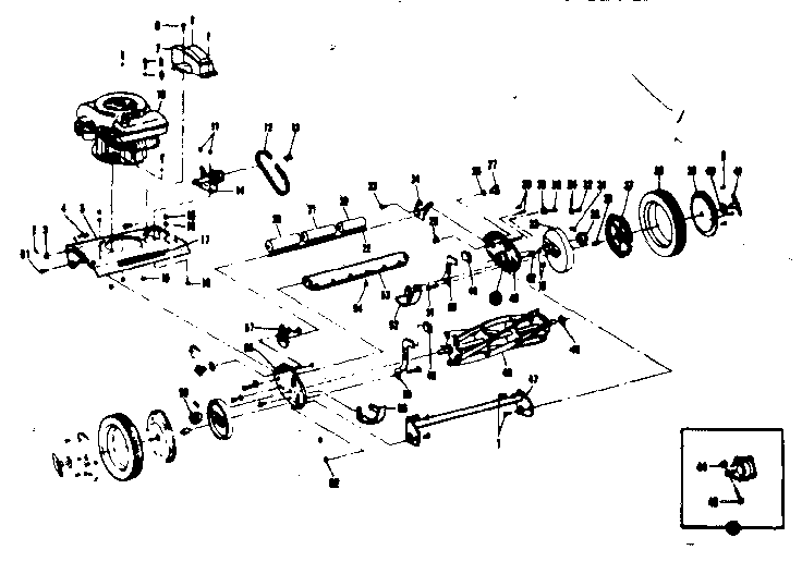 Chassis Assembly Diagram and Parts List for 53691240  Craftsman Lawn Mower