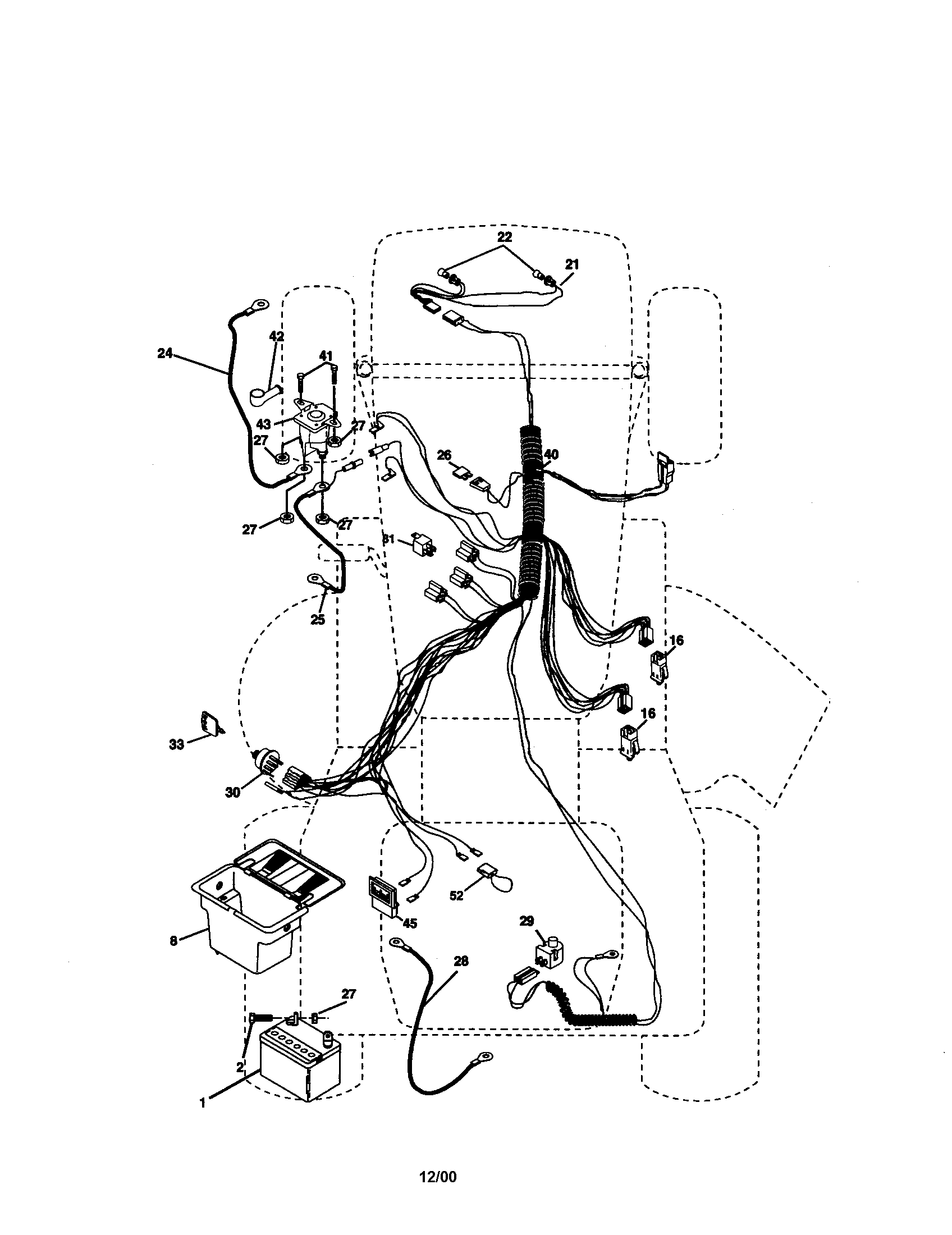 Electrical Diagram and Parts List for 917271064  Craftsman Lawn Tractor