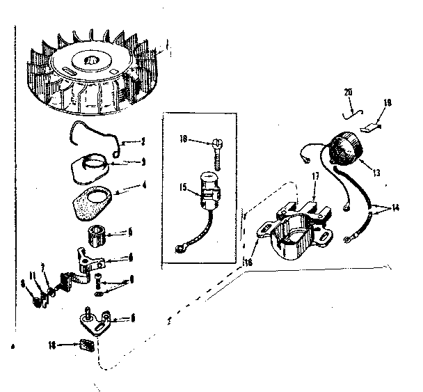 Magneto No. 610689 Diagram and Parts List for 143535012  Craftsman Engine