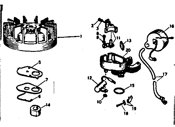 Magneto Diagram and Parts List for 91760037  Craftsman Chainsaw