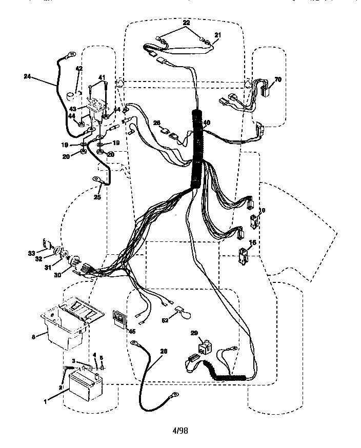 Electrical Diagram and Parts List for 917270631  Craftsman Lawn Tractor