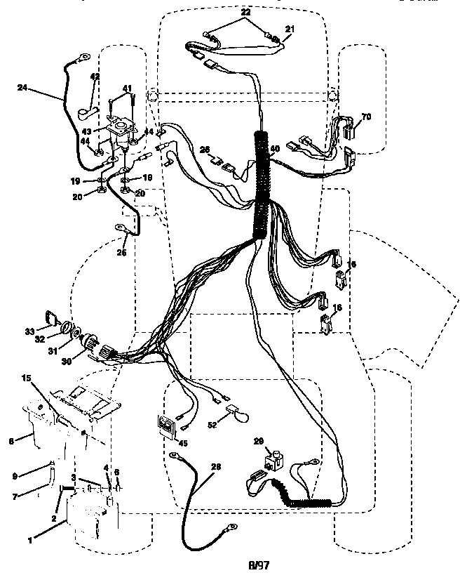 Electrical Diagram and Parts List for 917258515  Craftsman Lawn Tractor