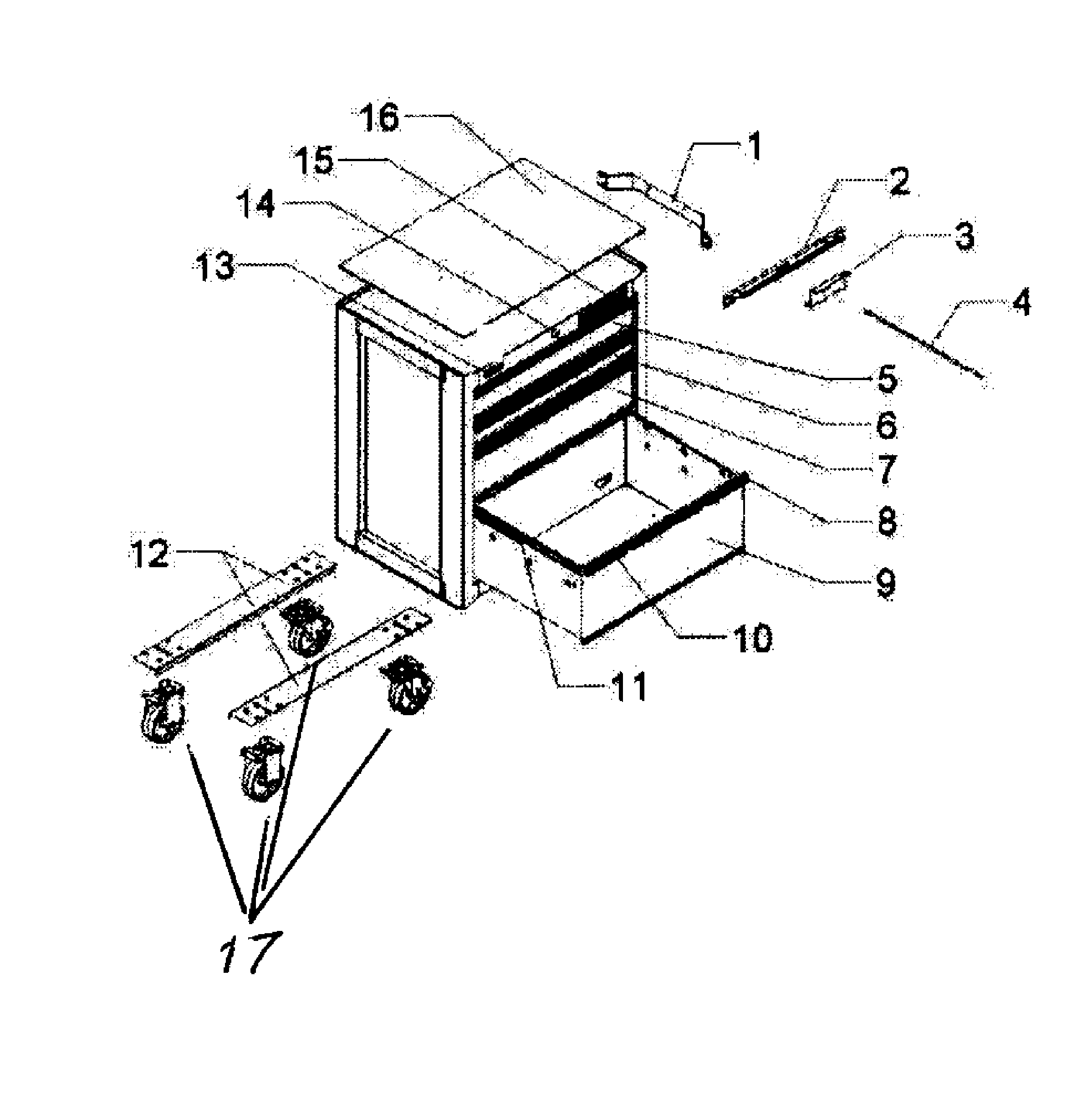 Tool Box Diagram and Parts List for 706367200  Craftsman Tool Stand & Cart