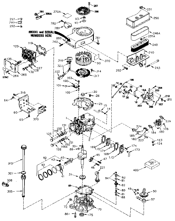 Replacement Parts Diagram and Parts List for 143426062  Craftsman Engine
