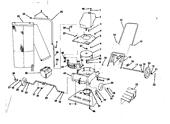 Replacement Parts Diagram and Parts List for 113798902  Craftsman Chipper Shredder