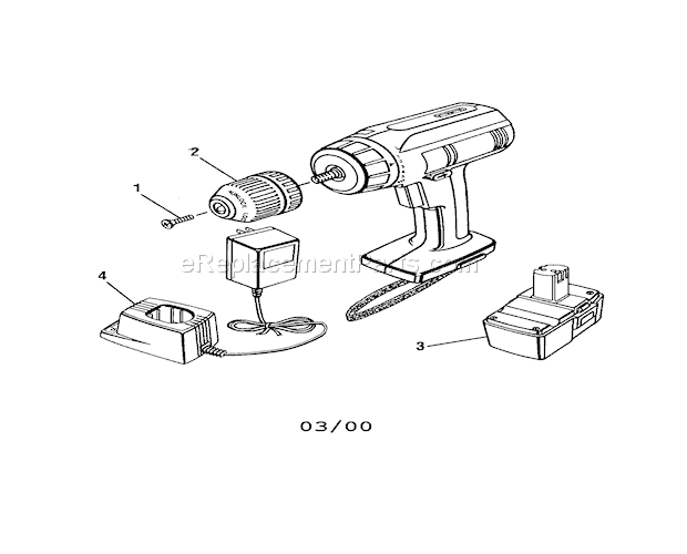 Drill Diagram and Parts List for 973110770  Craftsman Cordless Drill