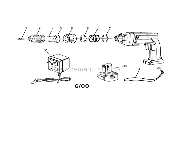 Drill Diagram and Parts List for 973111310  Craftsman Cordless Drill