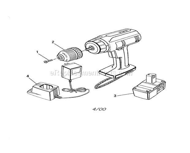 3/8" Cordless Drill-Drive... Diagram and Parts List for 973111330  Craftsman Cordless Drill