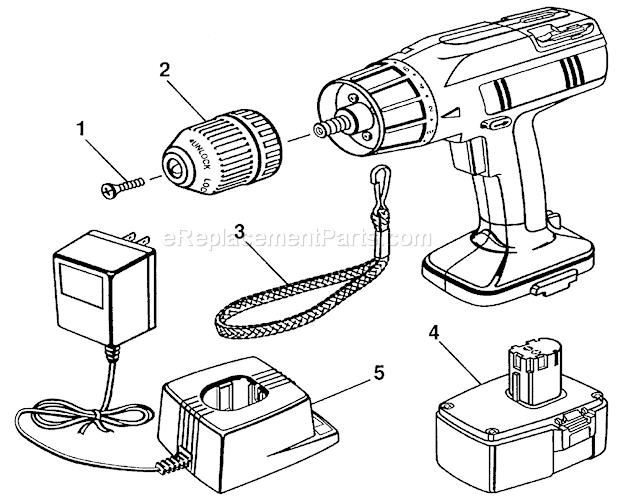 Cabinet Parts Diagram and Parts List for 973111360  Craftsman Cordless Drill