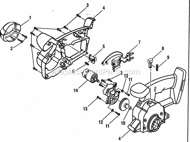 Motor Assy Diagram and Parts List for 973112931  Craftsman Circular Saw