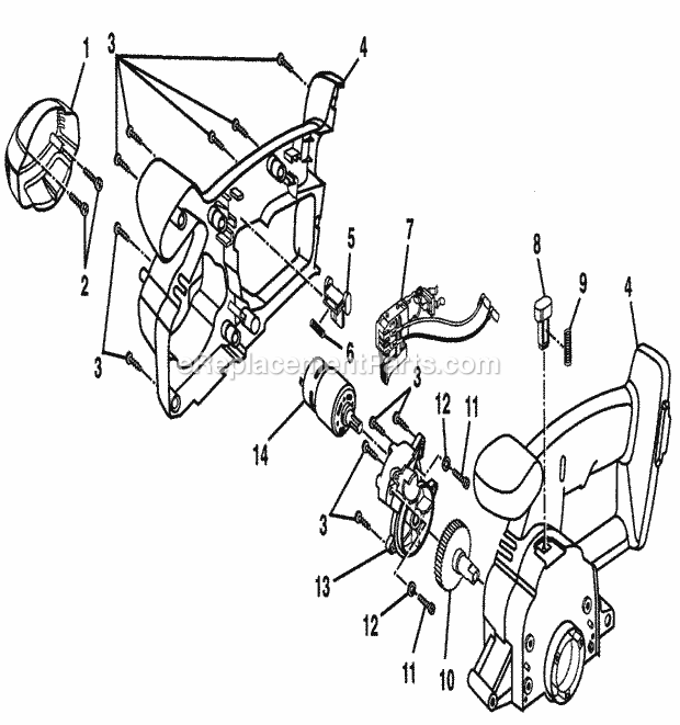 Housing Diagram and Parts List for 973113120  Craftsman Circular Saw