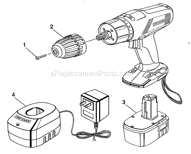 Drill Diagram and Parts List for 973114150  Craftsman Cordless Drill