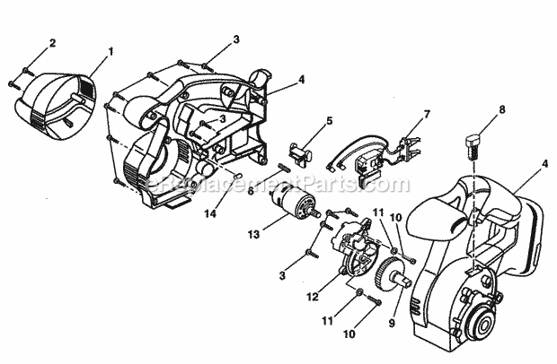 Motor Assy Diagram and Parts List for 973114230  Craftsman Circular Saw