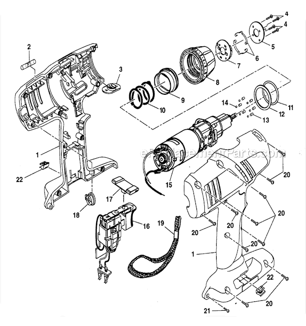 Page B Diagram and Parts List for 973114300  Craftsman Cordless Drill