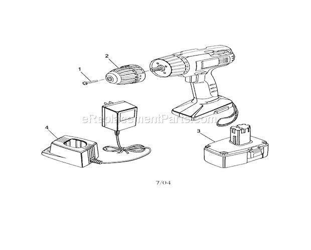 12 Volt Cordless Drill Dr... Diagram and Parts List for 973225400  Craftsman Cordless Drill