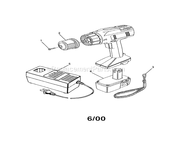 Battery Pack Diagram and Parts List for 973274660  Craftsman Cordless Drill