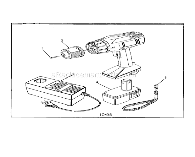 3/8" Cordless Drill-Drive... Diagram and Parts List for 973274930  Craftsman Cordless Drill