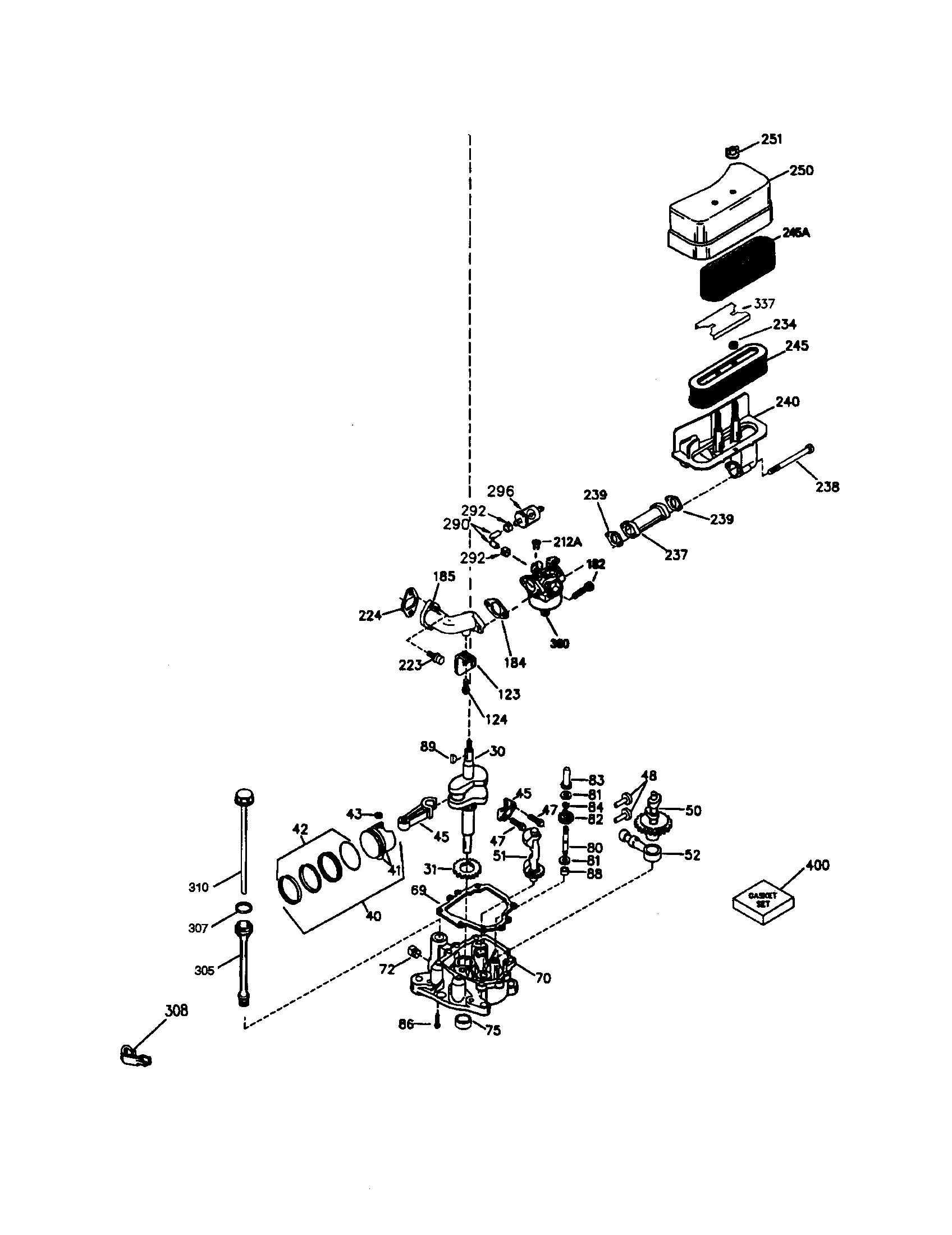 Crankshaft Diagram and Parts List for 143981300  Craftsman Engine