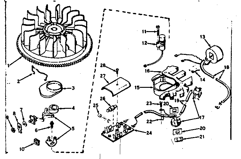 Alternator Magneto Diagram and Parts List for 143146022  Craftsman Engine