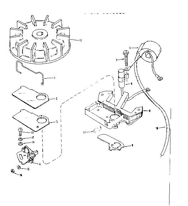 Magneto #610659 Diagram and Parts List for 91761403  Craftsman Chainsaw