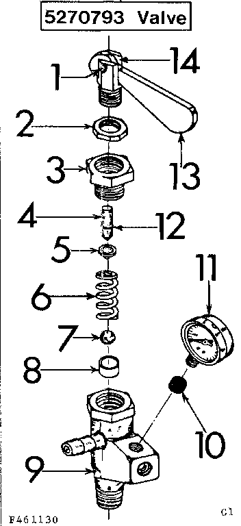Valve Diagram and Parts List for 471461130  Craftsman Pressure Washer