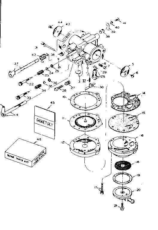 Carburetor Hl64a Diagram and Parts List for 91760015  Craftsman Chainsaw
