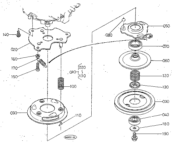 Blade Brake Clutch Diagram and Parts List for 3901  Craftsman Lawn Mower