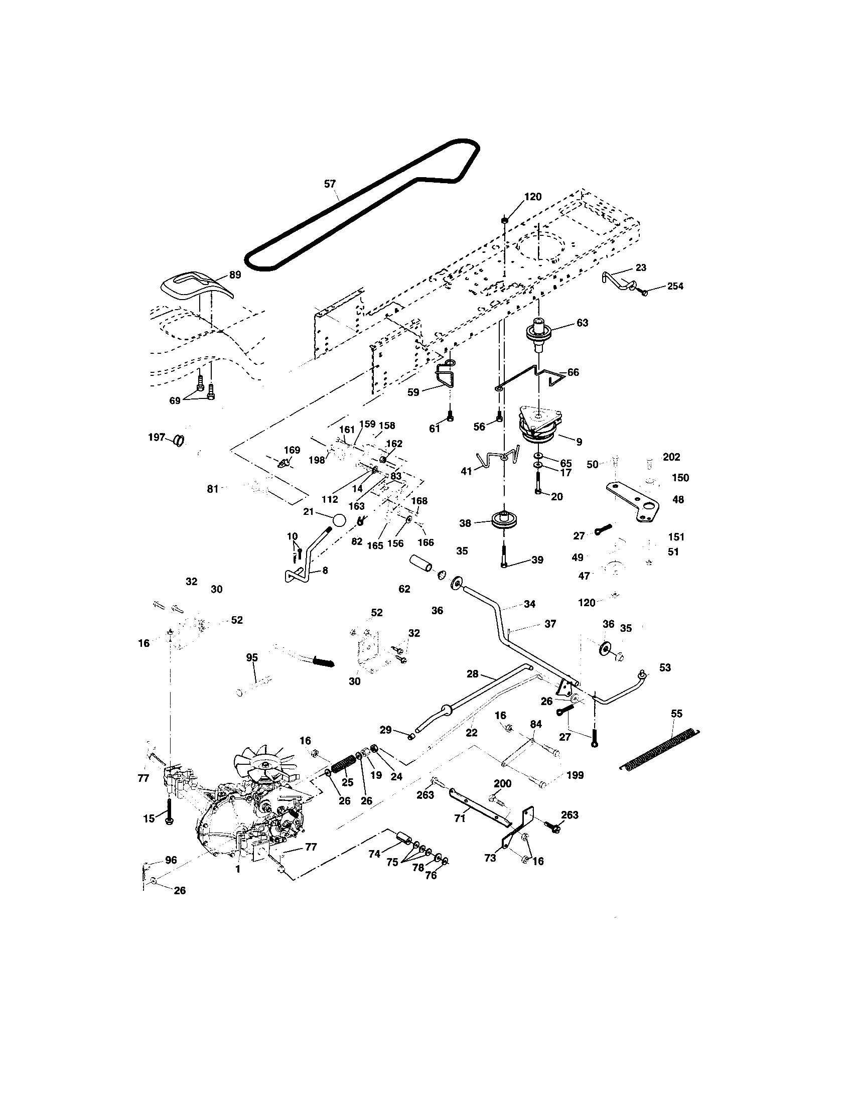 Ground Drive Diagram and Parts List for 917273642  Craftsman Lawn Tractor