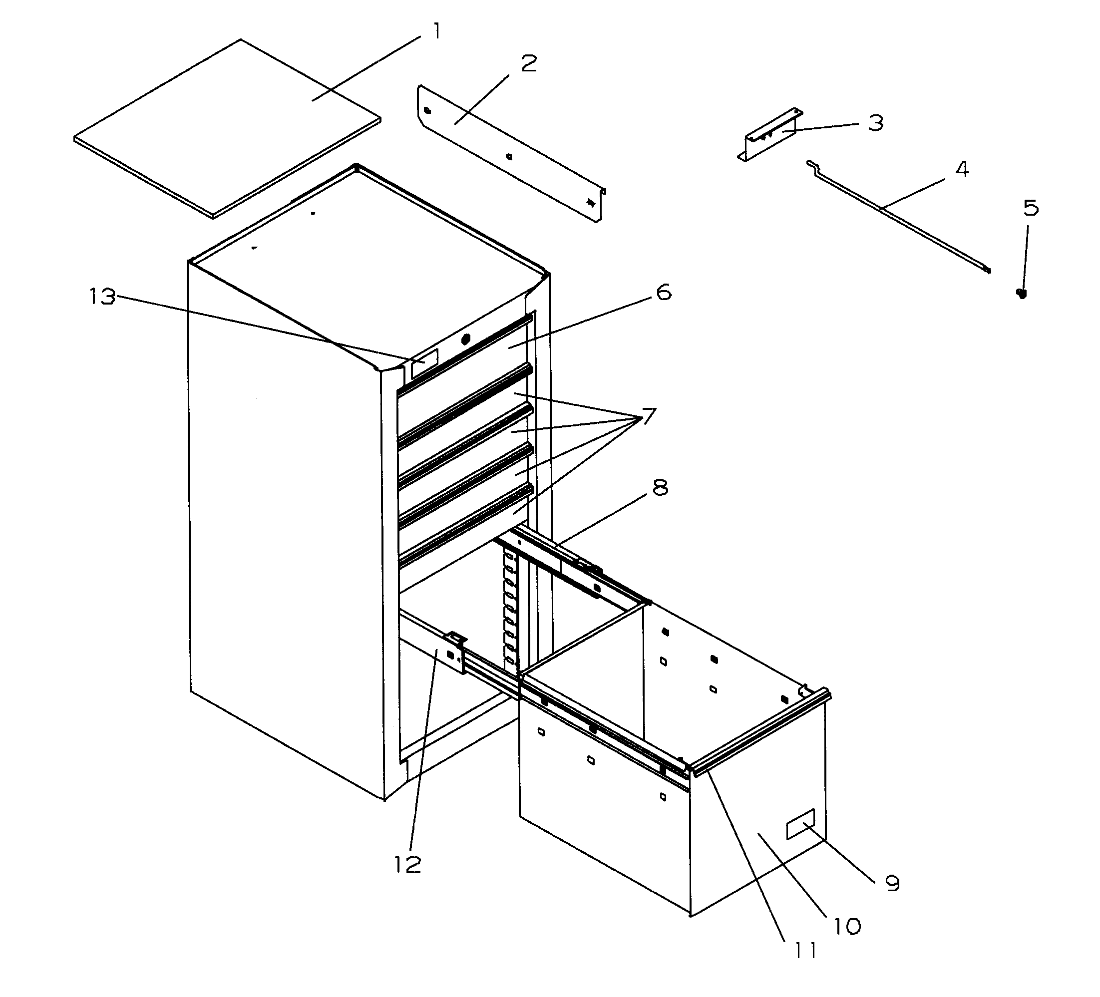 Cabinet Diagram and Parts List for 706825160  Craftsman Tool Stand & Cart