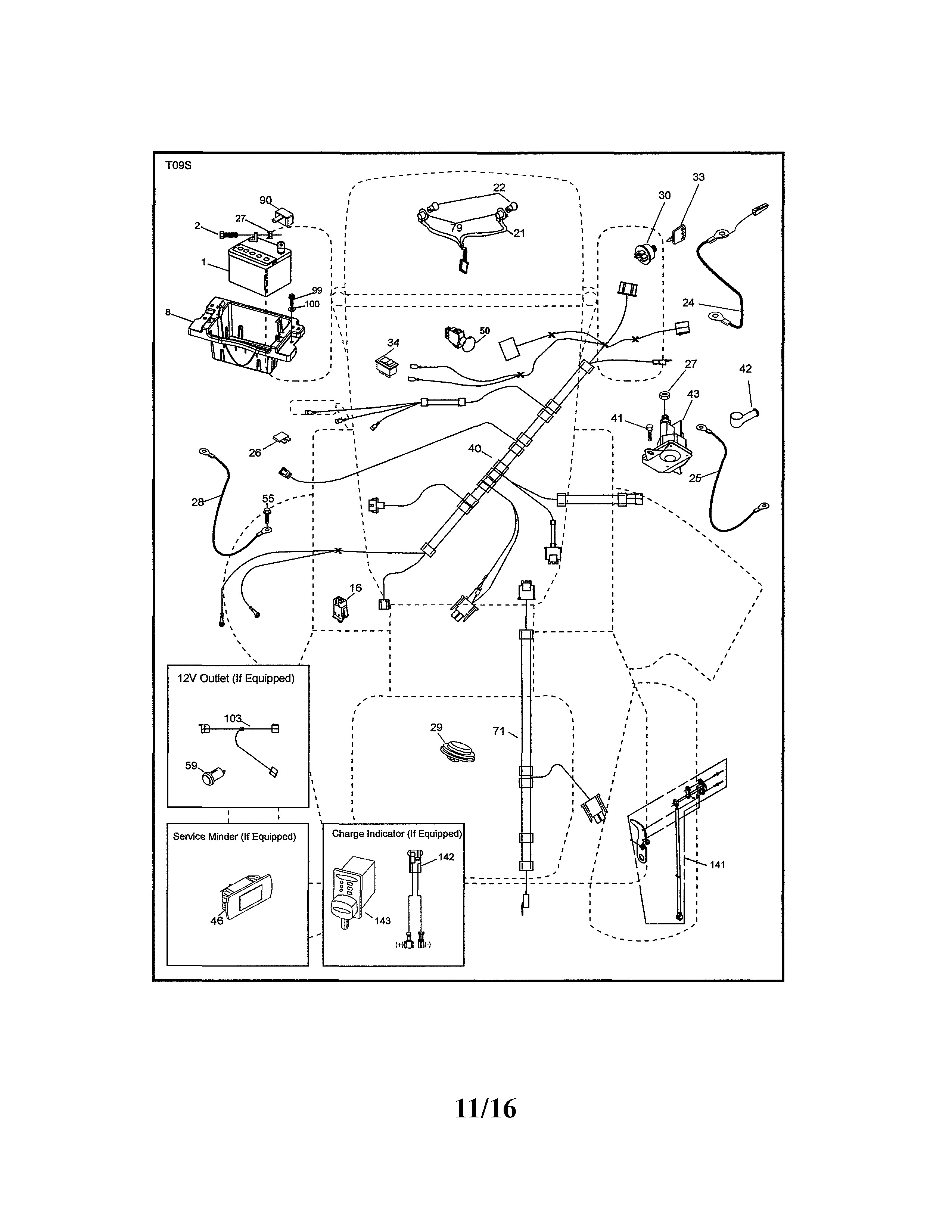 Electrical Diagram and Parts List for 917990640  Craftsman Lawn Tractor