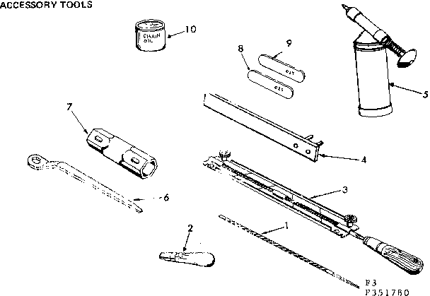 Optional Accessories Diagram and Parts List for 917351780  Craftsman Chainsaw