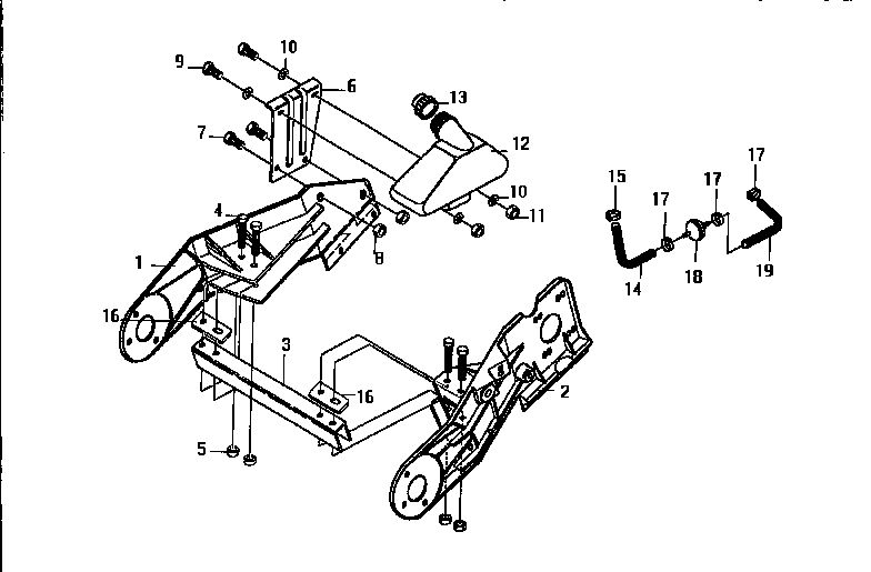 Frame Assembly Diagram and Parts List for 536884560  Craftsman Snow Blower