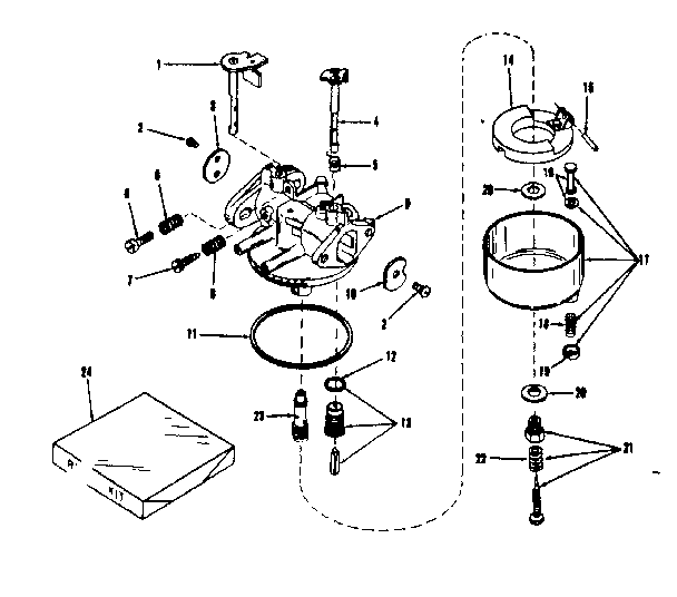 Carburetor No. 29993 Diagram and Parts List for 143105070  Craftsman Engine