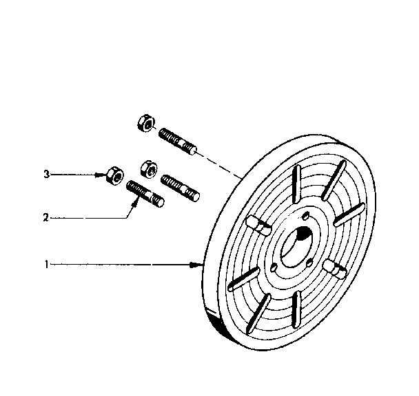 Clamping Plate Assembly Diagram and Parts List for 2894  Craftsman Lathe