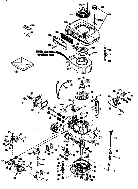 Replacement Parts Diagram and Parts List for 143384332  Craftsman Engine