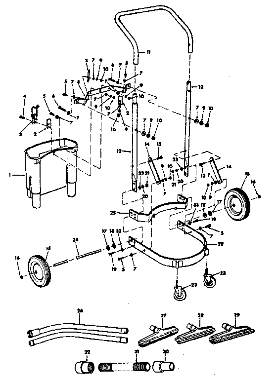 Cart Assembly And Accessories Diagram and Parts List for 113179951  Craftsman Filters & Accessories