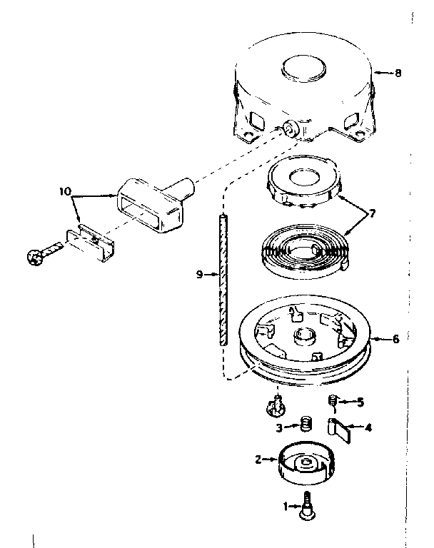 Rewind Starter No. 590420 Diagram and Parts List for 143571042  Craftsman Engine