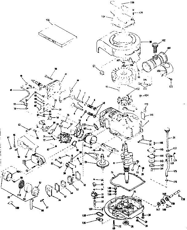 Basic Engine Diagram and Parts List for 143123041  Craftsman Engine