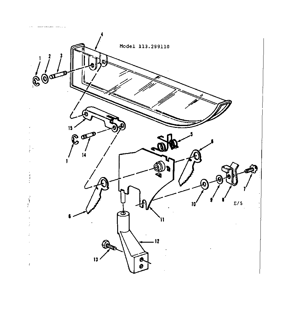 62281 Blade Guard Assembly Diagram and Parts List for 113299110  Craftsman Saw