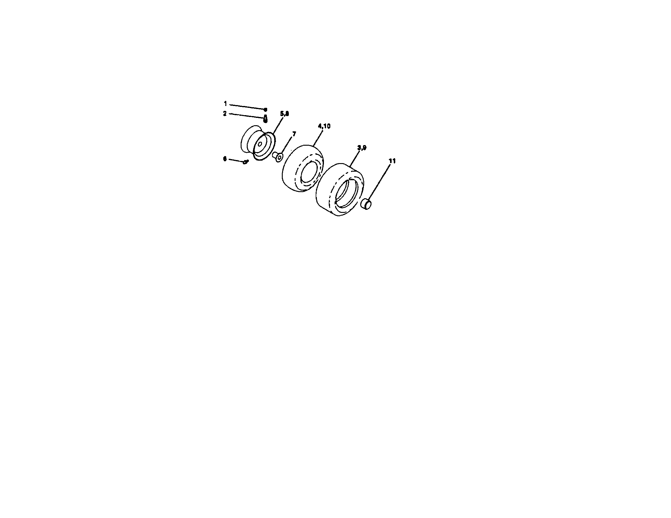 Wheels And Tires Diagram and Parts List for 917270815  Craftsman Lawn Tractor