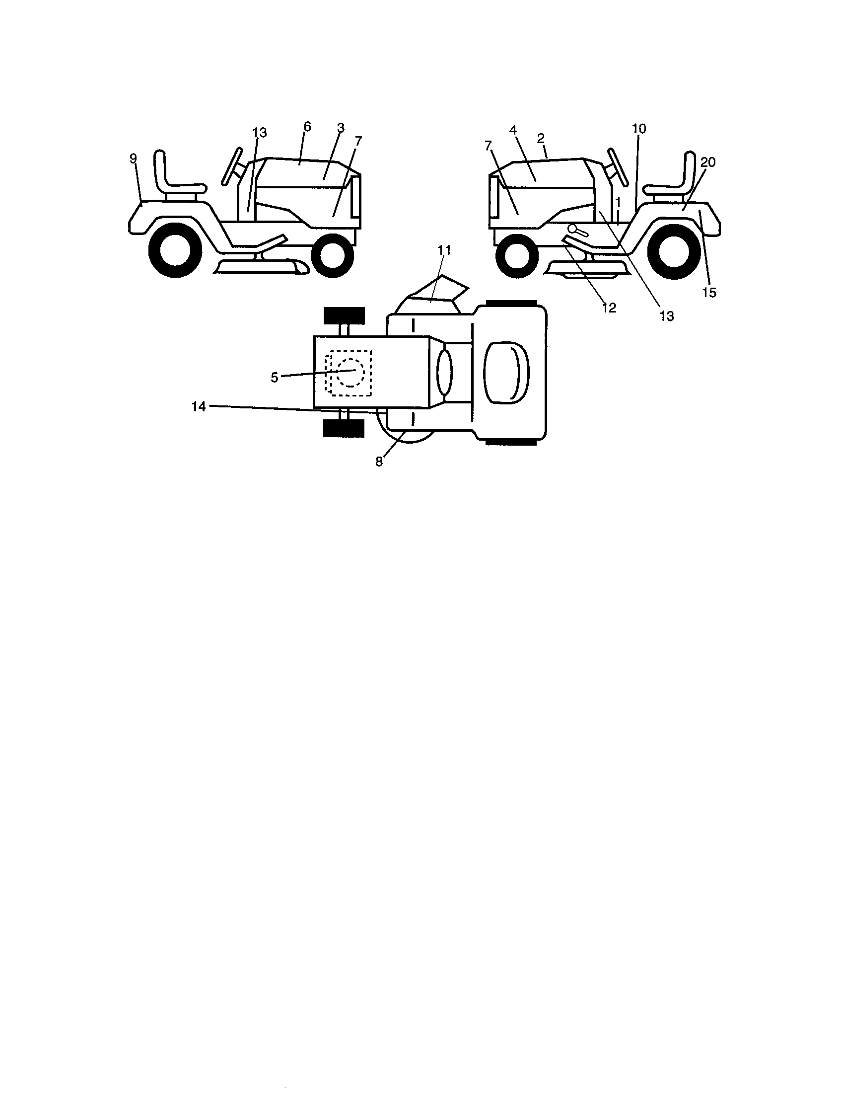 Decals Diagram and Parts List for 917271653  Craftsman Lawn Tractor